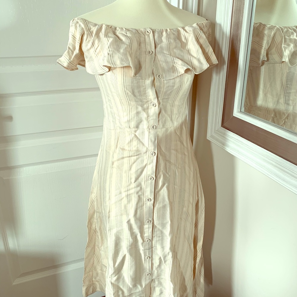 Super sweet off the shoulder midi dress
